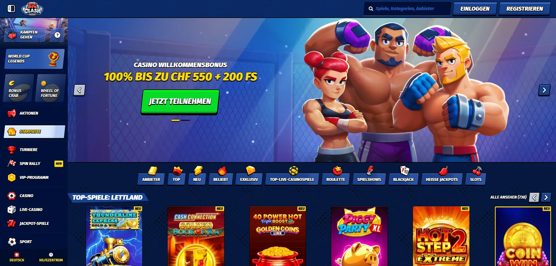 BigClash Casino Schweiz Übersicht – Online Casino für Schweizer Spieler