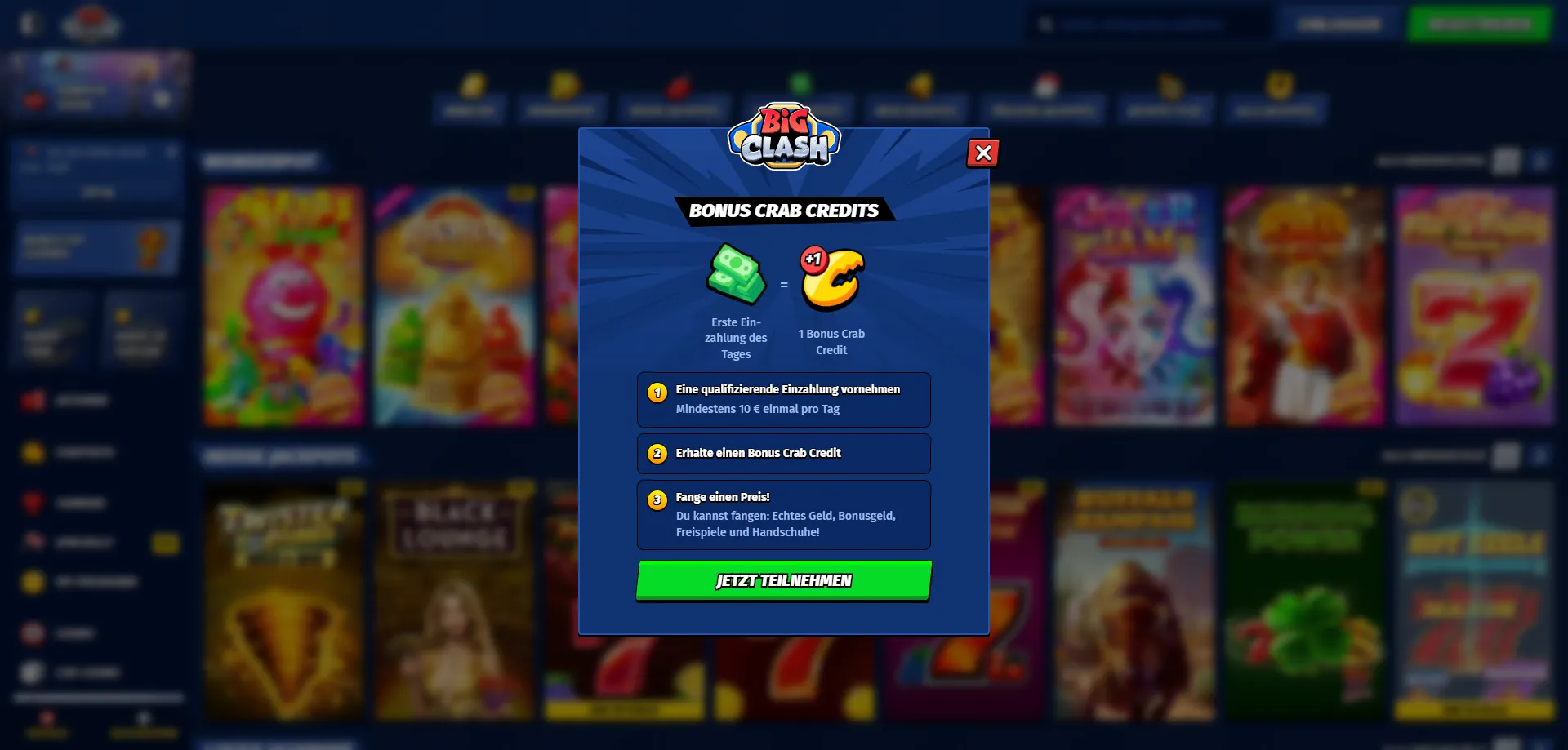 BigClash Casino 500 € Willkommensbonus und 200 Freispiele Angebot 2026